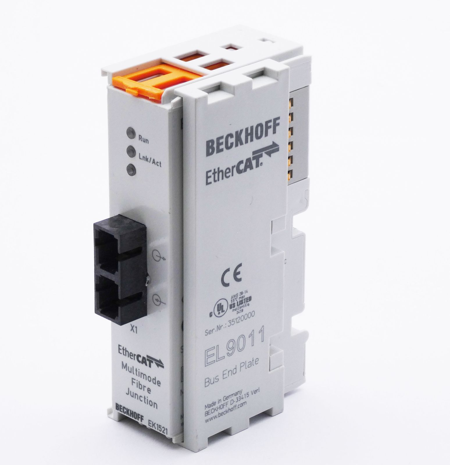 Beckhoff Ek Ethercat Multimode Fibre Junction El Used