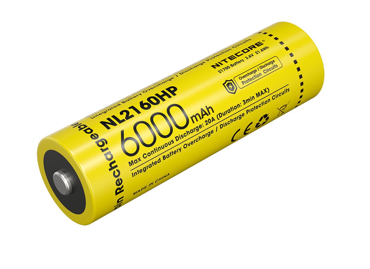 Nitecore Li Ion Akku Typ 21700 6000mAh NL2160HP Selected Lights