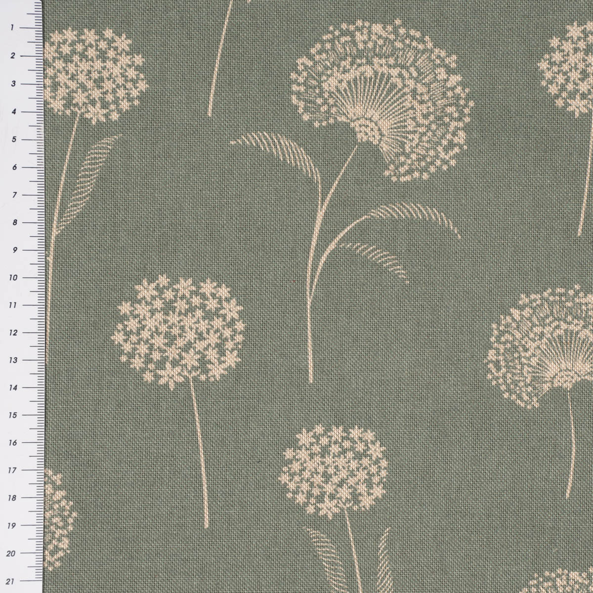 Dekostoff Halbpanama Leinenlook Elegant Dandelion Pusteblume Mintgr N