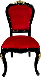 Casa Padrino Baroque Luxury Dining Chair Bordeaux Black Gold