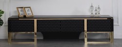 Casa Padrino Luxury TV Cabinet Black Gold 220 X 50 X H 53 Cm Noble