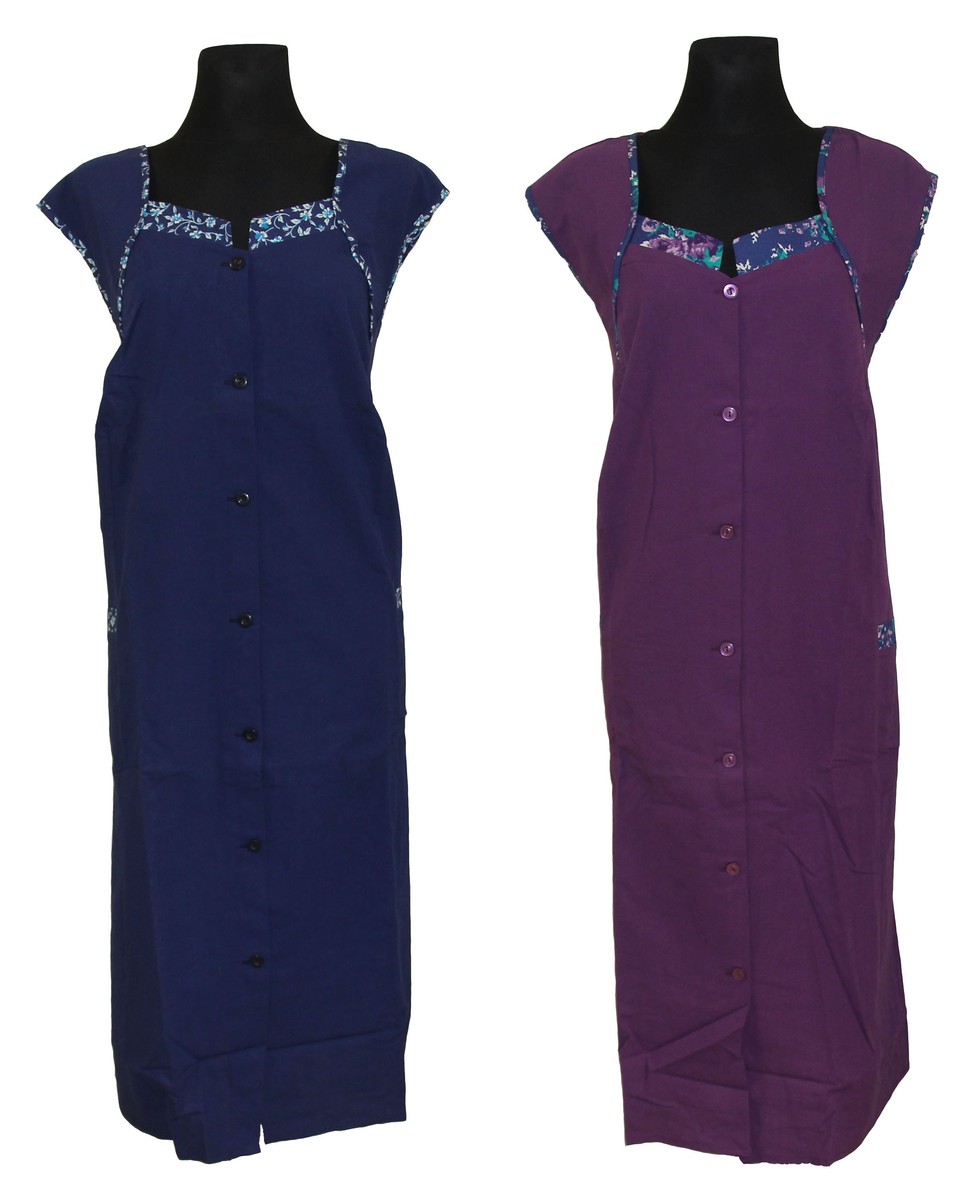 Kittel knopfkittel Schürze Kittelschürze Baumwolle bunt ohne Arm mit