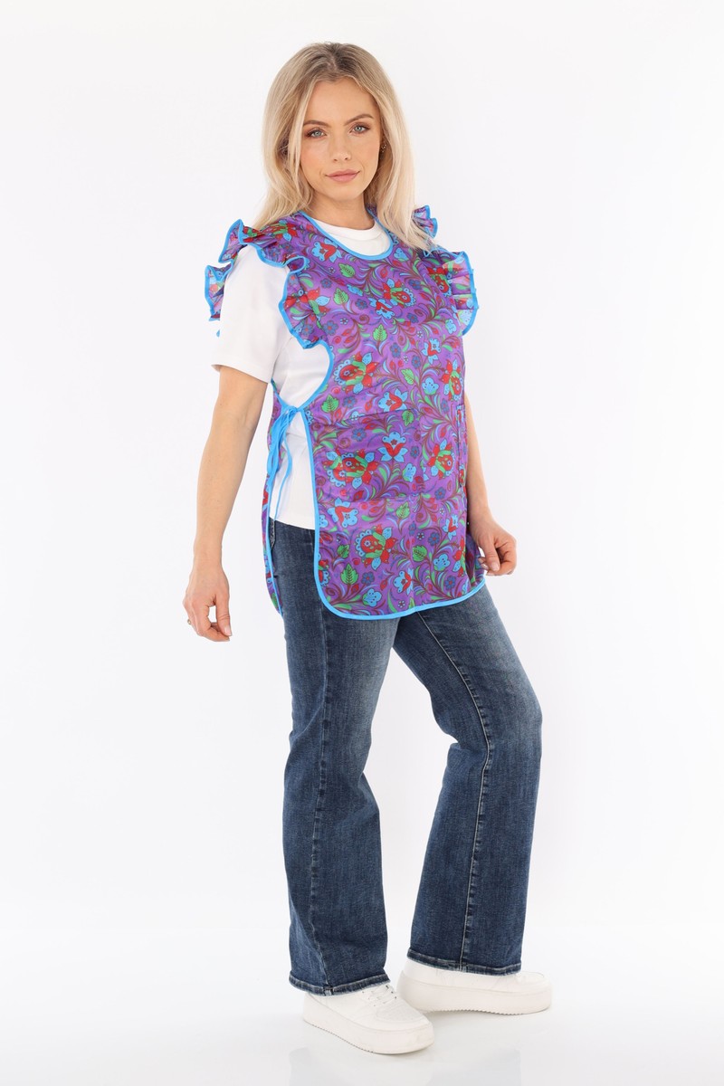 Chasuble Schürze Überwurf Dederon Nylon Nostalgie Rüsche 