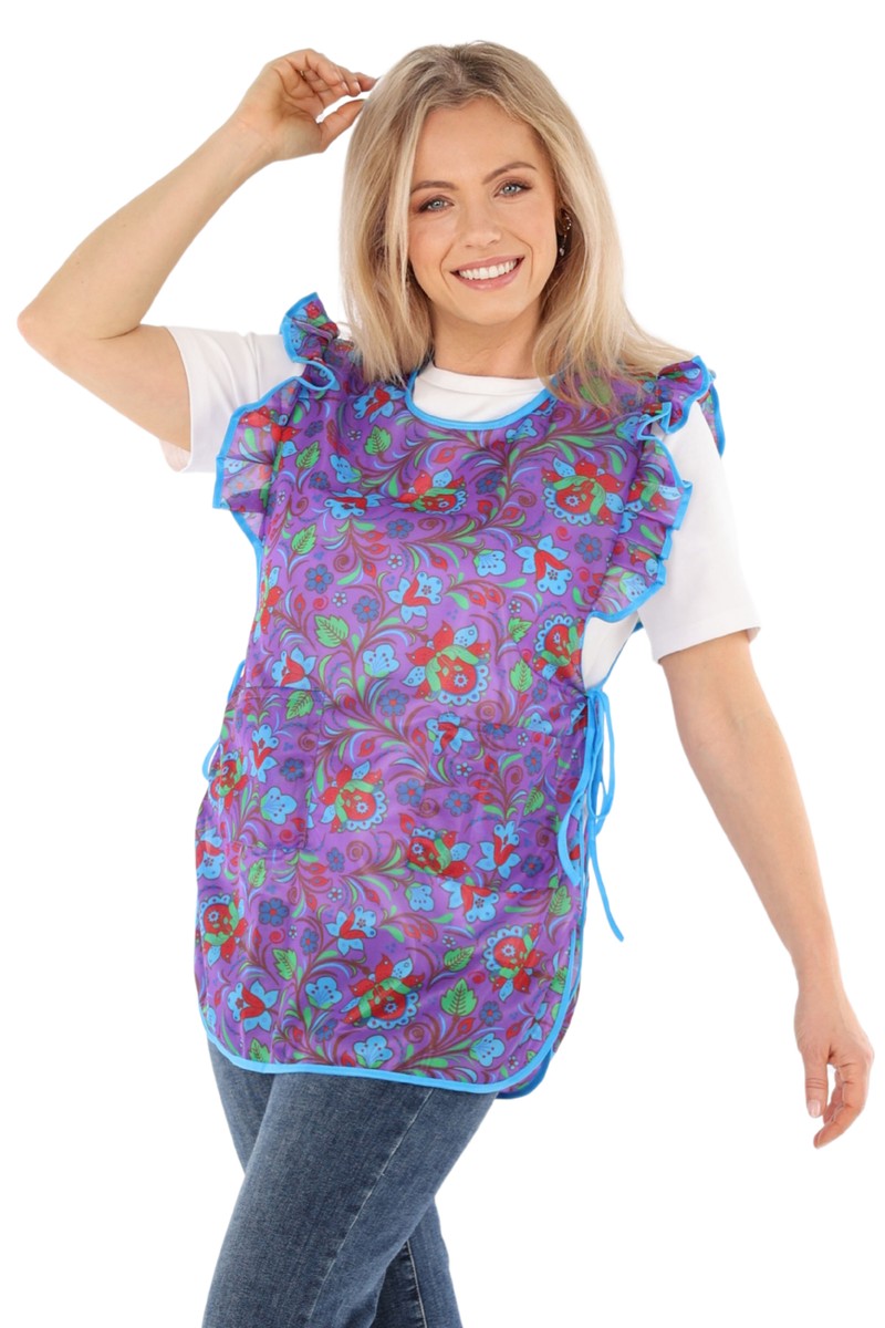 Chasuble Kasack Schürze Aus Dederon - Nostalgie Design Mit Weißen Punkten