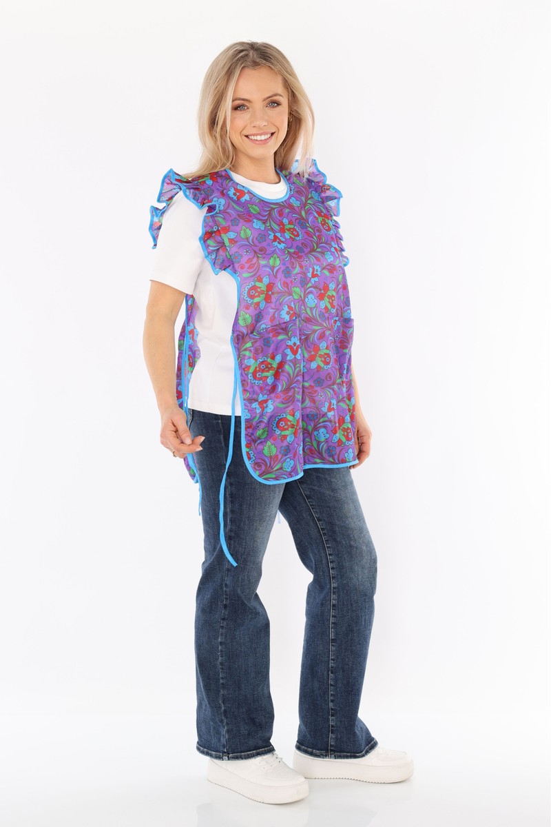 Chasuble Schürze Überwurf Dederon Nylon Nostalgie Rüsche 