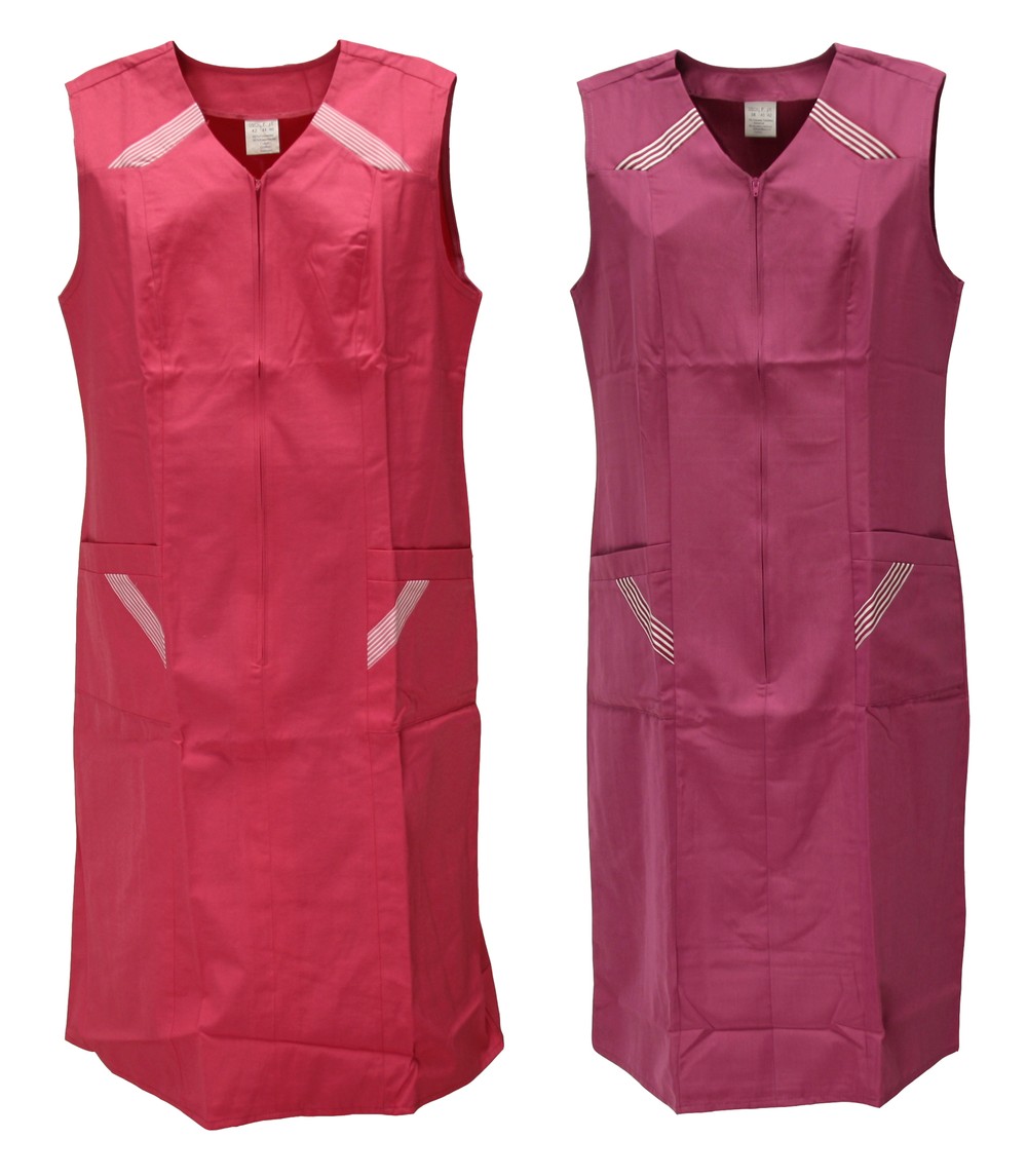 Reißverschlusskittel RV Kittel Hauskleid Schürze Kochschürze