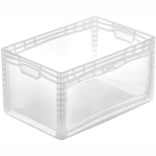 Eurobehälter 6432-E transluzent Lightline / 60x40x32 mit Entnahmeöffnung und Klappe