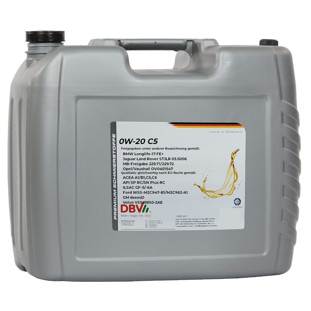 DBV 0W-20 Motorenöl 20-Liter-Kanister | LinJa GmbH & Co. KG