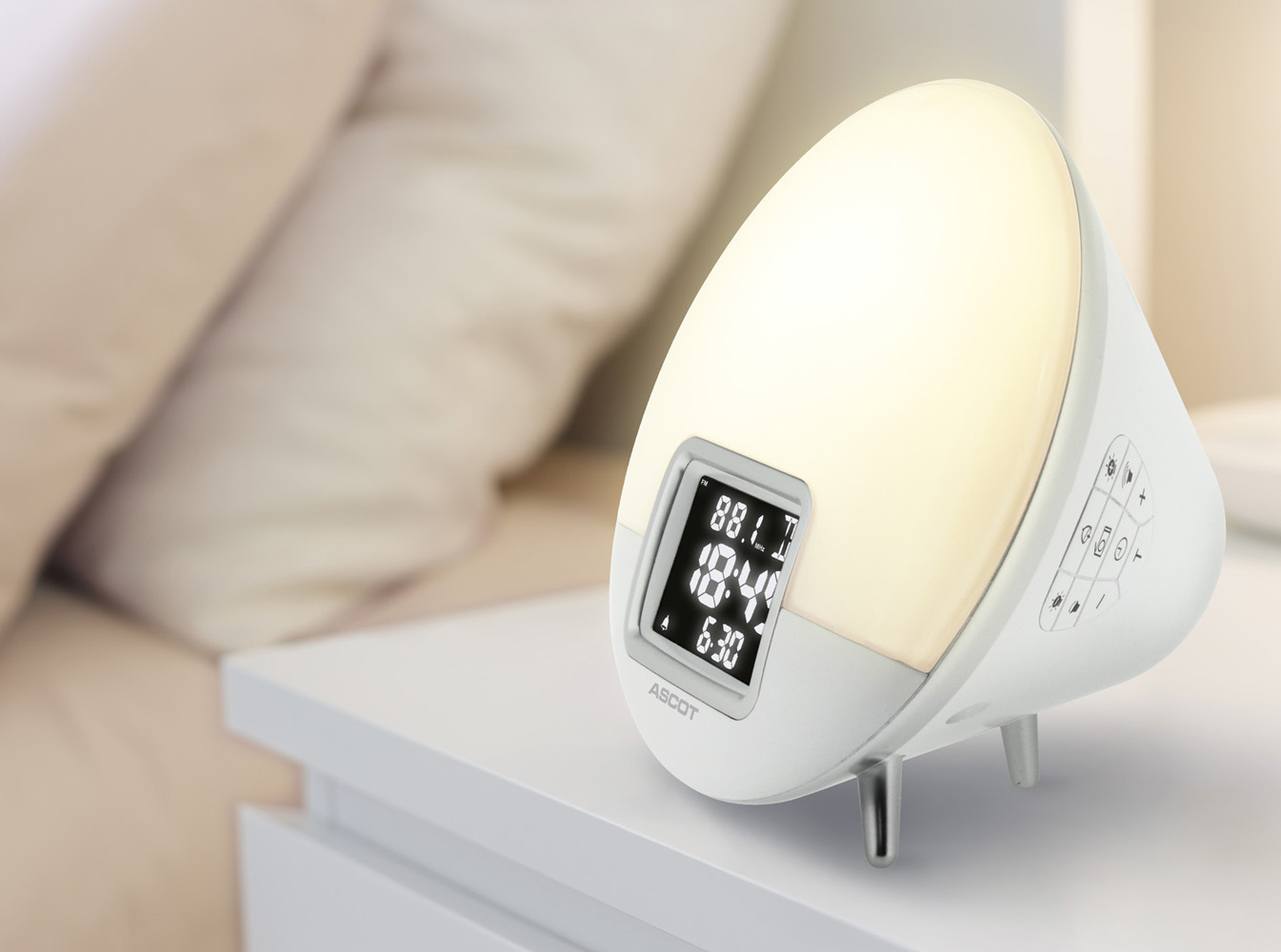 Lichtwecker mit Melodiealarm und Radio
