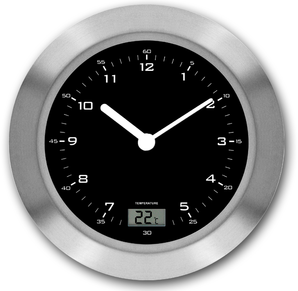 Funk-Wanduhr Badezimmer mit Temperaturanzeige, LAUTLOS Zeit-Bar Handel mit Zeit Funk-Wanduhr Badezimmer mit Temperaturanzeige, LAUTLOS Zeit-Bar Handel mit Zeit