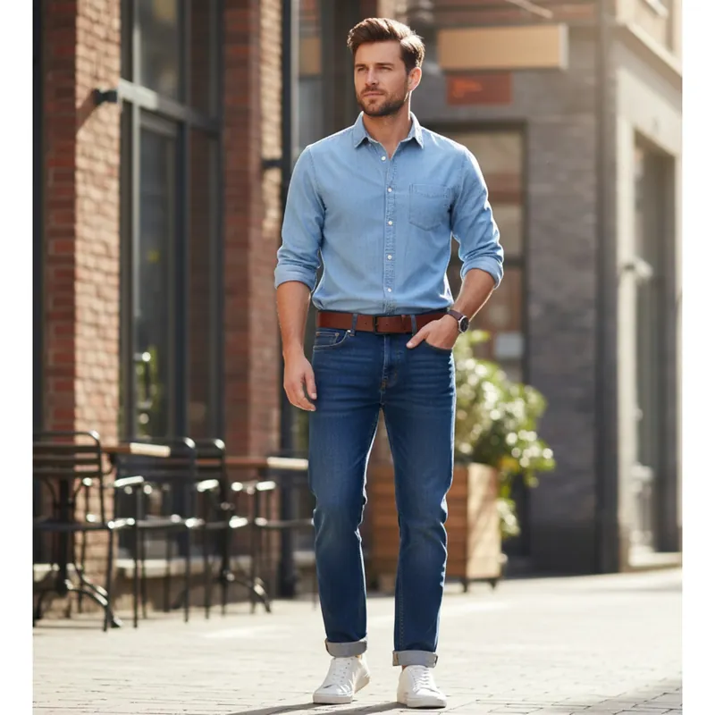 Best Patina® Ledergürtel Vintagebraun für Jeans – 4 cm, Messingschnalle mattschwarz, Fronhofer