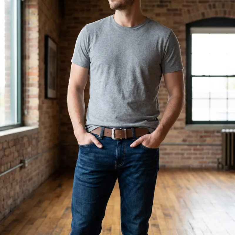 Brauner Ledergürtel Cognac zu Chinos – Smart Casual, 4 cm, Premium-Büffelleder, mattierte Metallschnalle