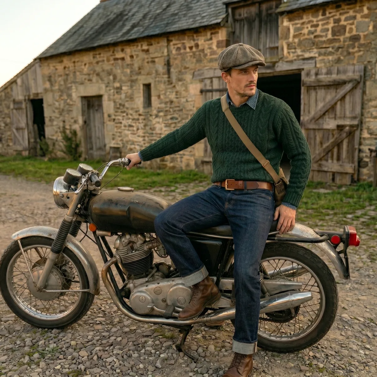 Best Patina® Premium-Ledergürtel auf einem klassischen Oldtimer — Manufaktur Fronhofer