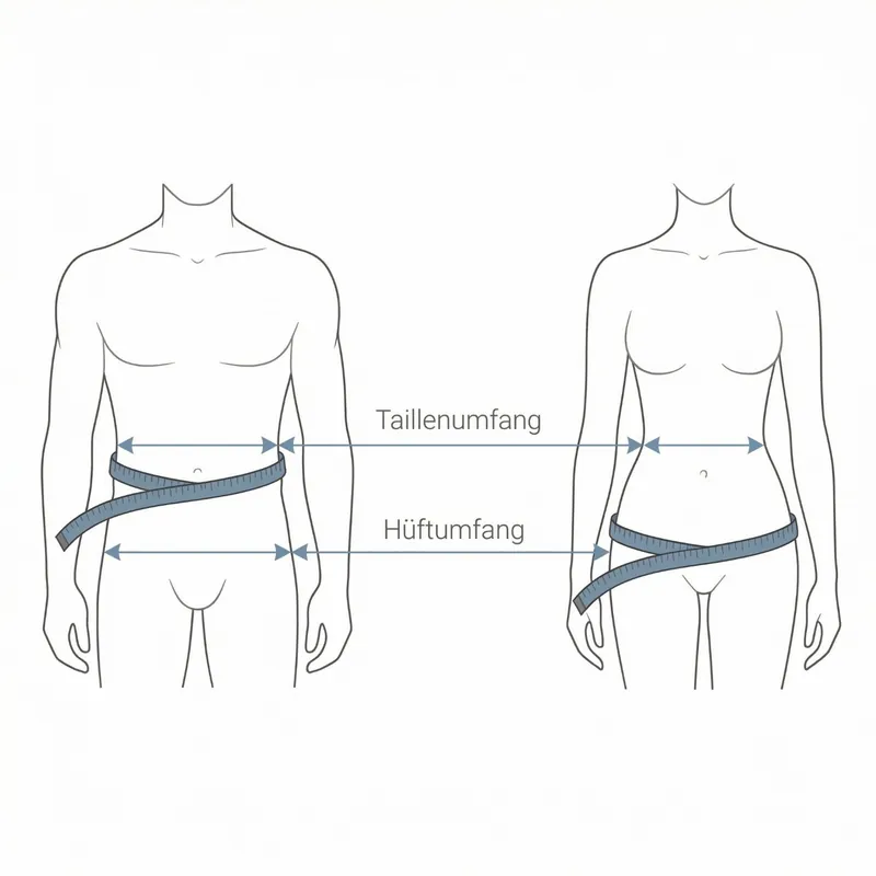 Gürtelgröße messen mit dem Maßband – Maßband um die Hüfte legen und Körperumfang in cm ablesen