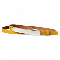 FRONHOFER Damen-Gürtel Schmal 1,2 Cm – Mit 12 Cm Langer Silberner Schnalle | Aus Echtem Leder, Made In Germany