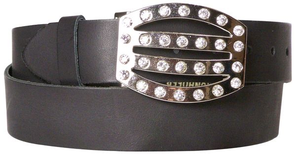 FRONHOFER Basic men/'s belt in 100/% buffalo leather 1.5/"//4cm matte silver buckle
