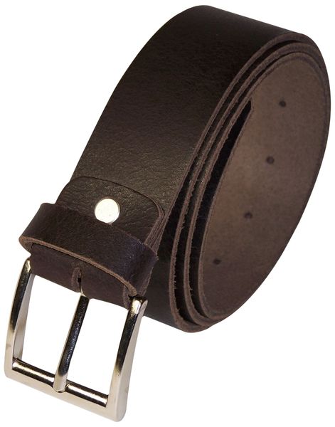 FRONHOFER Basic men/'s belt in 100/% buffalo leather 1.5/"//4cm matte silver buckle