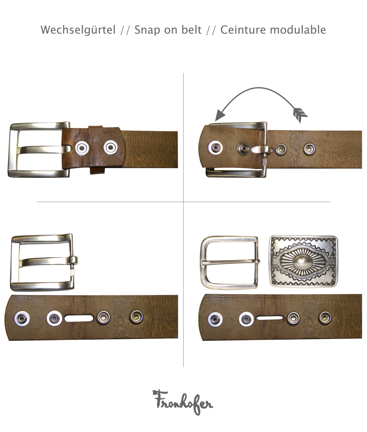 18334 Fronhofer G/&uuml;rtelschnalle Buckle Herz Damen 4 cm altsilber Herzform Schnalle mit Strass