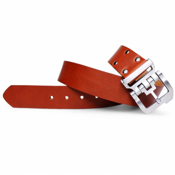 Best Patina® Ledergürtel 4 cm in Cognac mit exklusiver Edelstahlschnalle aus Sattlerleder