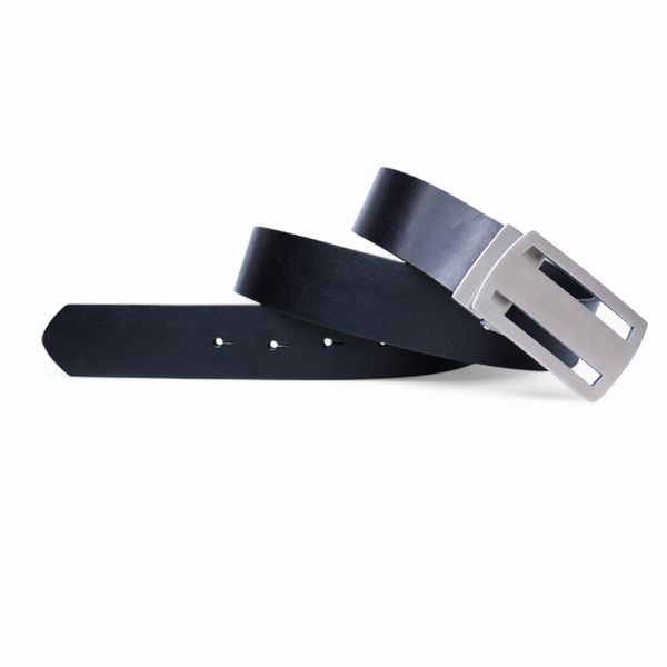 Best Patina® Herrengürtel 3,5 cm mit Edelstahlschnalle aus pflanzlich gegerbtem Sattlerleder schwarz