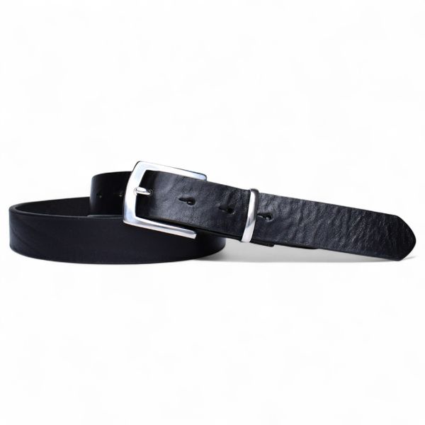 Best Patina® Herrengürtel 3 cm mit Edelstahlschnalle und Schlaufe aus pflanzlich gegerbtem Sattlerleder