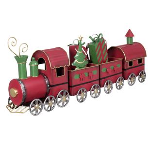 Weihnachtszug metall Dekoeisenbahn Weihnachten 63cm Weihnachtsdekoration handbemalt – Bild 1