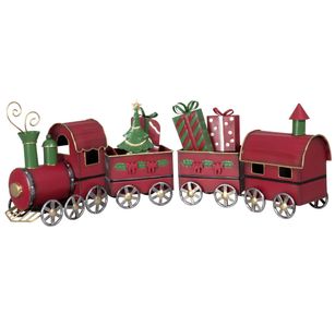 Weihnachtszug metall Dekoeisenbahn Weihnachten 63cm Weihnachtsdekoration handbemalt – Bild 2