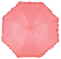 Esschert Design Regenschirm Schirm FLAMINGO rosa Rüschen pink steht von selbst