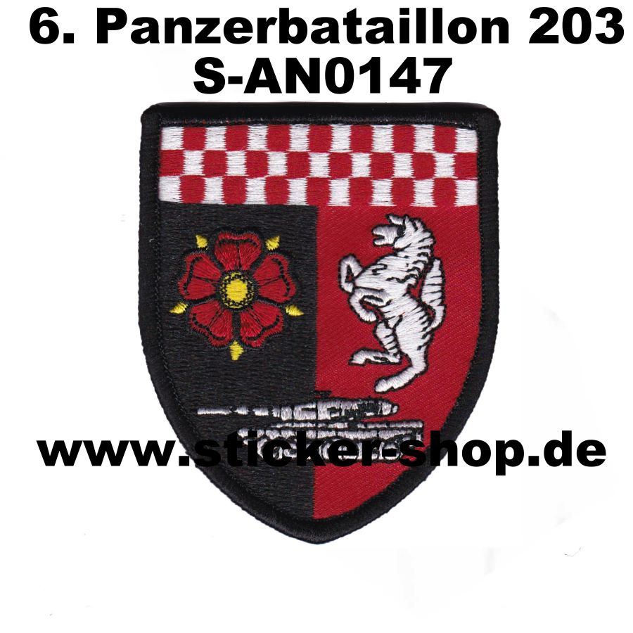 6.Panzerbataillon 203, 6.PzBtl 203, Heer, Aufnäher, patch Sticker