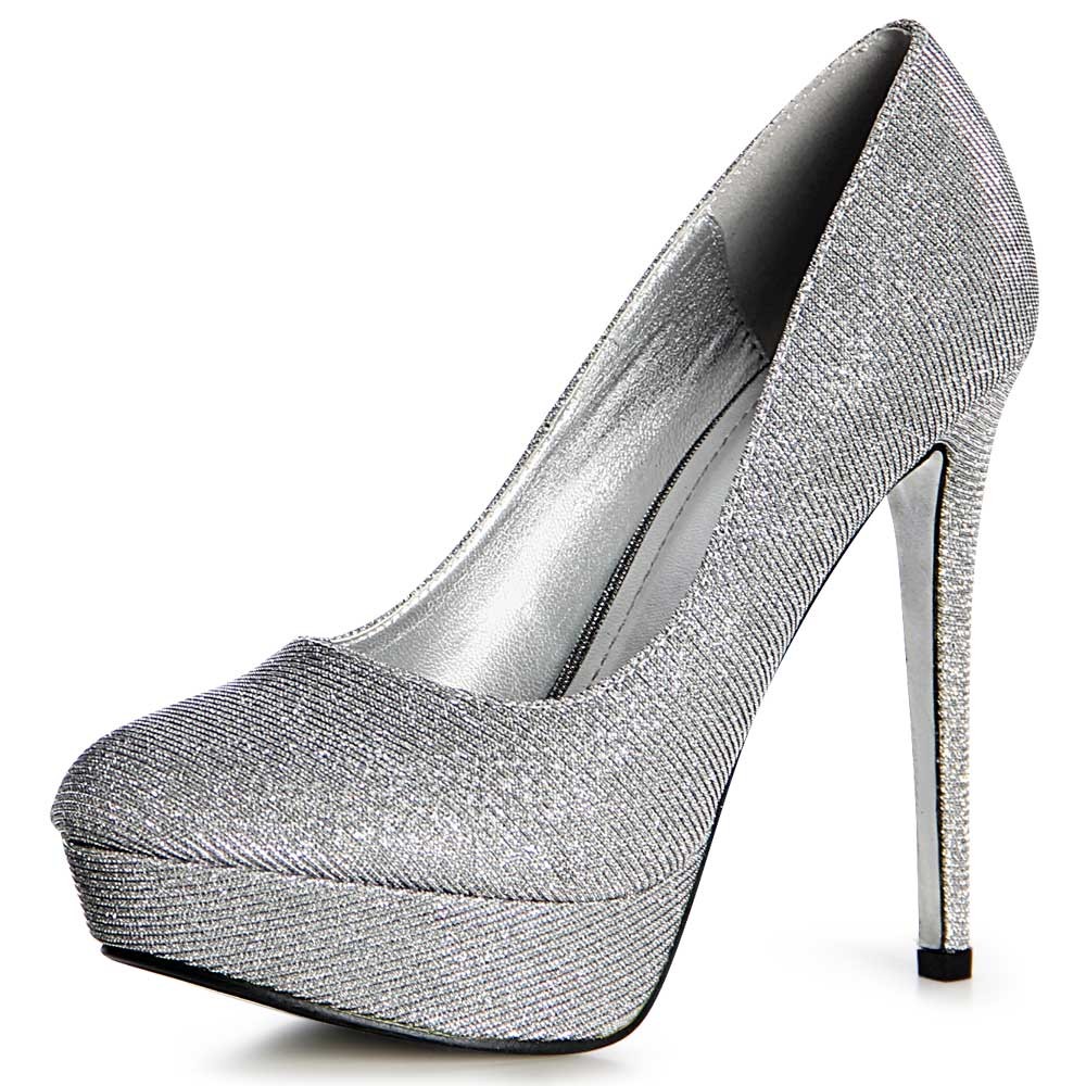 Damen Pumps Plateau High Heels Stilettos Abendschuhe Glitzer eBay
