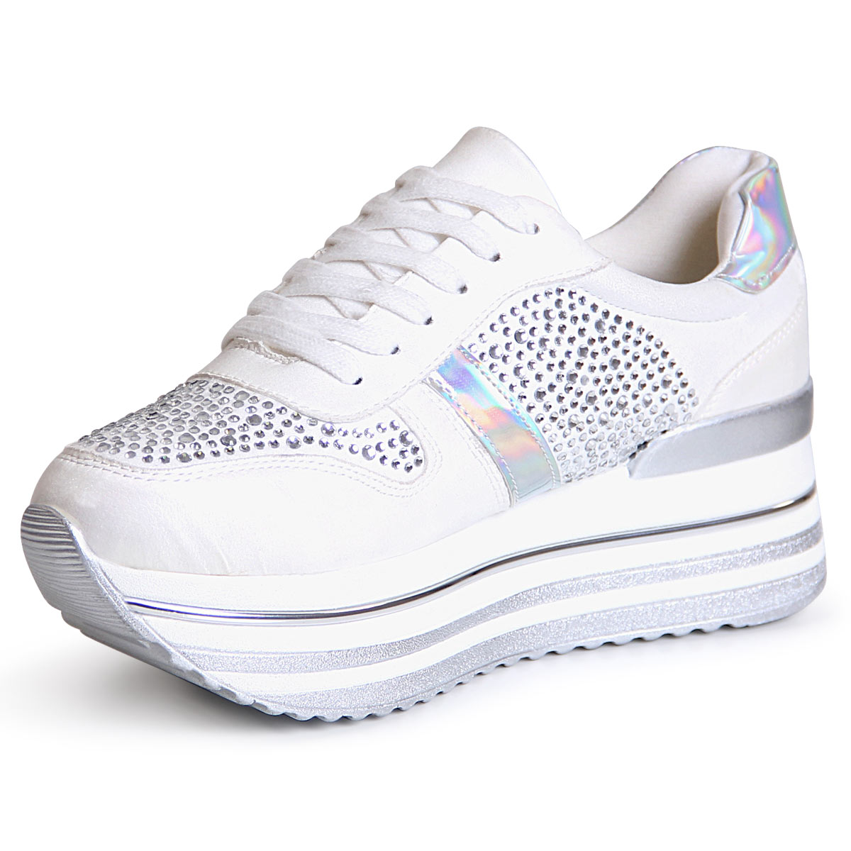 Chaussures Femme Plateforme Baskets Sneakers Transparent ...
