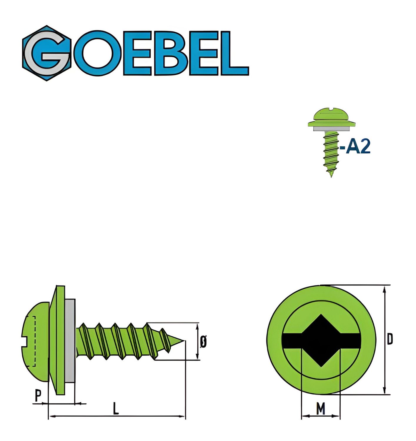 GOEBEL - 500 x Linsenblechschrauben mit Dichtscheibe (Ø x L) 4,8 x 16 mm Edelstahl A2 V2A mit EPDM Scheibe Linsenkopf Längsschlitz – Linsenkopfschrauben - Blechschrauben