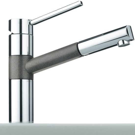 Franke Küchen-Armatur 350 Zugauslauf Bi-Color: Chrom/Steingrau ... Franke Küchen-Armatur 350 Zugauslauf Bi-Color: Chrom/Steingrau ...