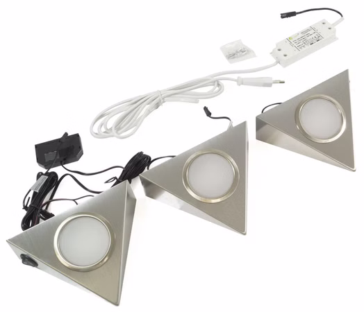 LED-Set PIRA - 3 Strahler inkl. Schalter und Trafo, Neutralweiß