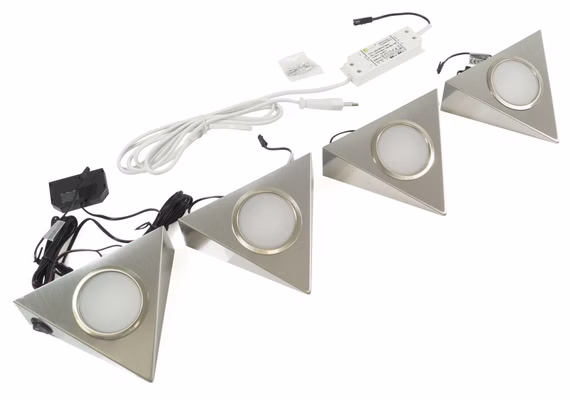 LED-Set PIRA - 4 Strahler inkl. Schalter und Trafo, Neutralweiß