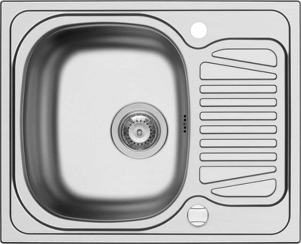 Edelstahlspüle SPARTA-4 mit zwei Hahnlöchern ab 45 cm Schrank
