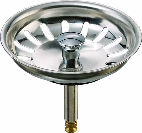 Universal Siebkörbchen 3,5 Zoll (Ø81 mm), für Spülen mit Excenterbedienung / Edelstahl Siebkörbchen , Excenterbedienung , Excenter , Chrom , Ø 8 x 48 - 69 mm
