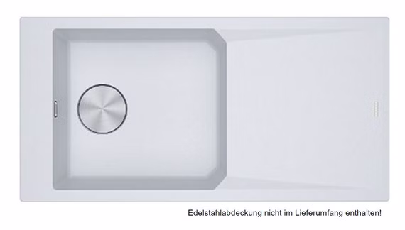 Franke Spüle FXG 611-100 1000x500mm - Siebkorb als Druckknopfventil, mit Abtropffläche, reversibel, Fragranit, Glacier
