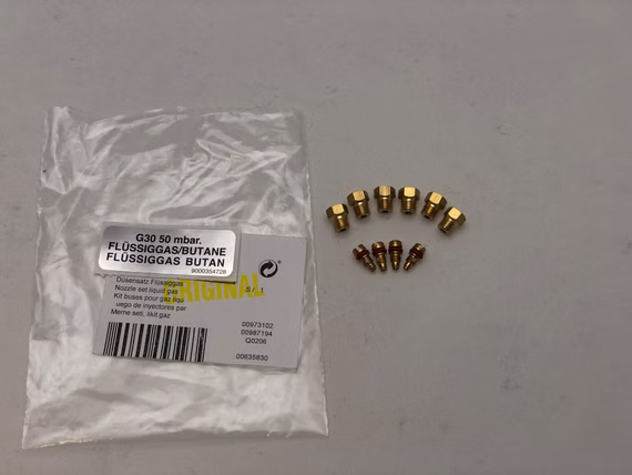 Gasdüsensatz Gasdüsen Flüssiggas G30/50Mbar Düsen für Bosch Siemens Neff - Original G30 50 mbar