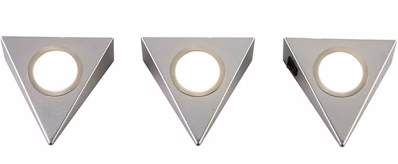 3er Unterbau LED Beleuchtung UL 001-3 Dreieckstrahler Edelstahl