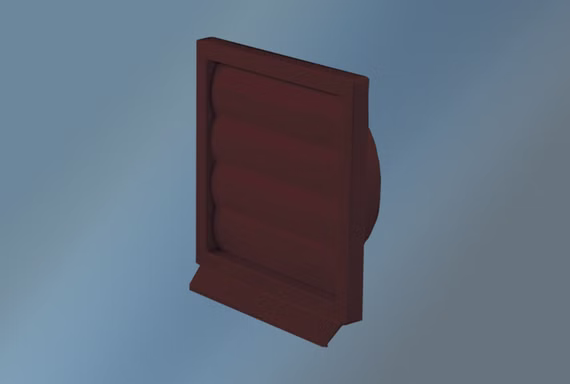 Lüftungsgitter aus Kunststoff - Braun, Durchmesser 125 mm / 155 x 155 mm, mit beweglichen Klappen