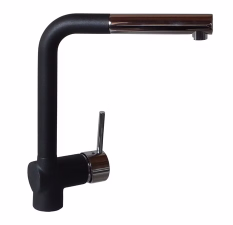 VAF Einhebelmischer mit Brausekopf - Schwarz, Chrom, Hochdruck