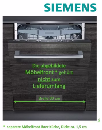 Siemens Geschirrspüler SN615X03EE - vollintegrierbar, 60cm, extrem leise nur 46 dB