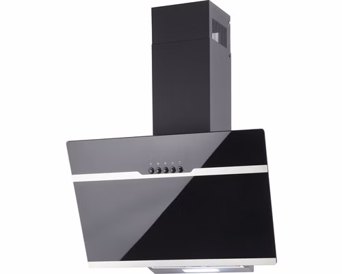 PKM Dunstabzugshaube S23-60 ABPX - Schwarz, Edelstahl-Applikationen, LED-Beleuchtung