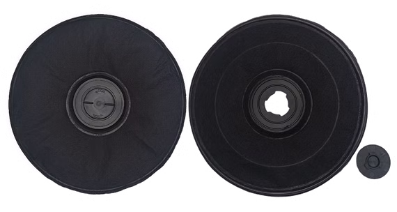 Aktivkohlefilter für Dunstabzugshauben von BOSCH, rund ca. 23 x 2 cm mit mittiger Verschraubung - DHU665C, DHU654D, etc.