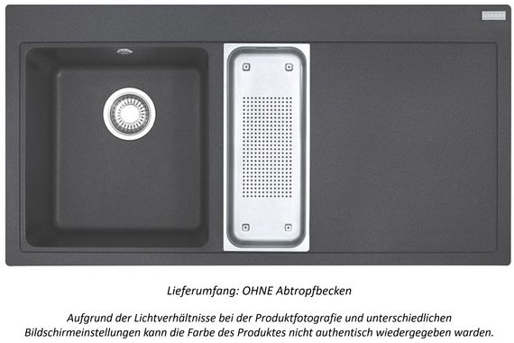 Spülenset grau Franke Spüle Granit und Armatur Festauslauf 360 