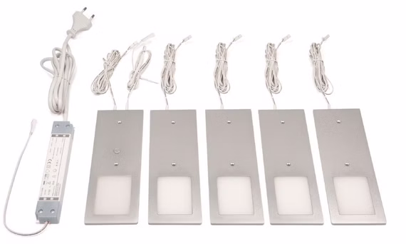 Anbauleuchte PLANAR 5er Set Neutralweiß Aluminiumgehäuse