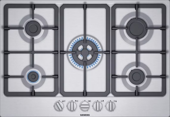 Siemens Gaskochfeld EG7B5QB90 75 cm Wok-Brenner Edelstahl