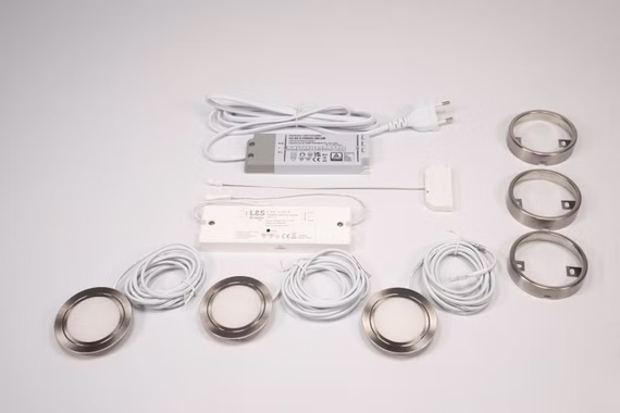 L&S CHIP58 3er Set Edelstahloptik – Dimmbare Zigbee Leuchten mit Memory-Funktion