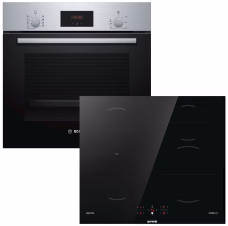 Herdset Bosch Backofen Schnellaufheizung + Gorenje Induktionskochfeld Booster autark 60 cm